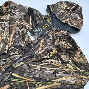 Browning Men's Wasatch‎ Fleece Zip Up Hooded Jacket, Size L, Camouflage Browns